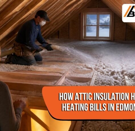 Attic insulation helping reduce heat loss and heating bills in an Edmonton home