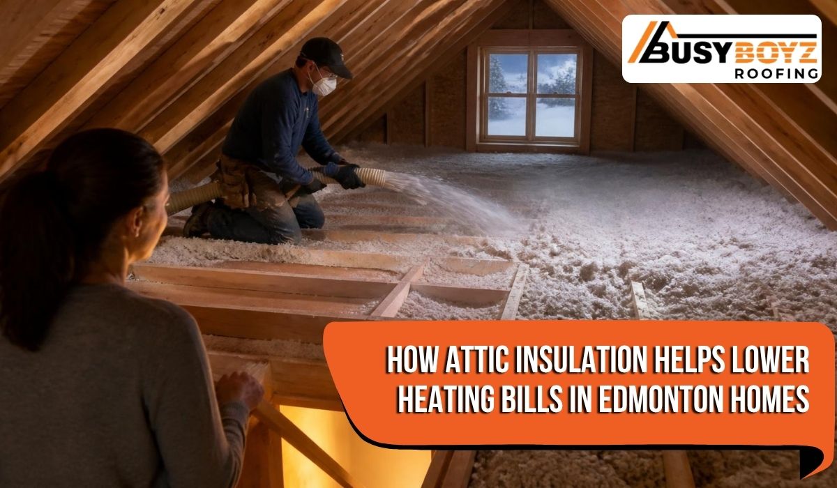 Attic insulation helping reduce heat loss and heating bills in an Edmonton home